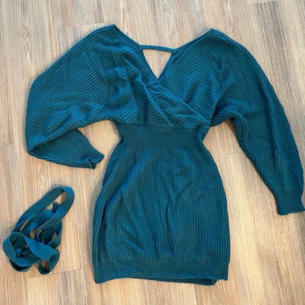 SHEIN Teal Sweater Dress Sz.XS